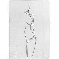 Benjamin Tate Design Line Art Drawing Of Woman Designer Rug in Natural | Size: Large