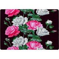 Benjamin Tate Design Pattern Of Pink & White Flowers Designer Rug in Natural | Size: Large