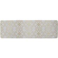 Benjamin Tate Design Golden Geo Pattern Runner Rug in Natural | Size: 67 cm x 230 cm