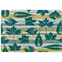 Benjamin Tate Design Autumn Seamless Pattern With Leaves On Geometric Background Designer Rug in Natural | Size: Large