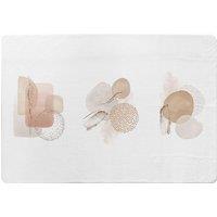 Benjamin Tate Design Beige Watercolor Illustration & Gold Elements Designer Rug in Natural | Size: Large