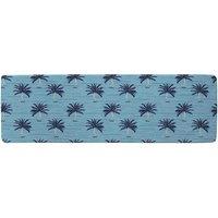 Benjamin Tate Design Palm Trees On Blue Runner Rug in Natural | Size: 67 cm x 230 cm