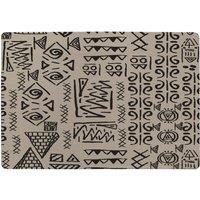 Benjamin Tate Design Striped Egyptian Theme With Ethnic & Tribal Motifs Designer Rug in Natural | Size: Large