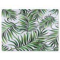 Benjamin Tate Design Palm Leaves Glass Chopping Board in Natural