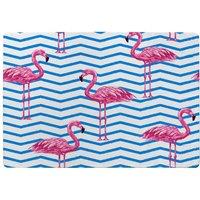 Benjamin Tate Design Flamingo & Blue Geometric Lines Designer Rug in Natural | Size: Large
