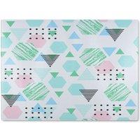 Benjamin Tate Design Geometric Shapes Glass Chopping Board in Natural
