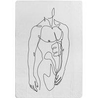 Benjamin Tate Design Line Art Of Male Body Designer Rug in Natural | Size: Large