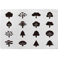Benjamin Tate Design Tree Silhouette Illustrations Designer Rug in Natural | Size: Large