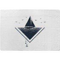 Benjamin Tate Design Sailboat At Sea Designer Rug in Natural | Size: Large