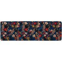 Benjamin Tate Design Bright Red & Orange Tropical Flowers & Plants Runner Rug in Natural | Size: 67 cm x 230 cm