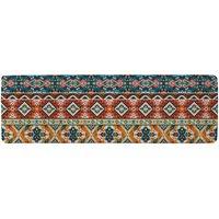 Benjamin Tate Design Seamless Colorful Pattern In Tribal Style Runner Rug in Natural | Size: 67 cm x 230 cm