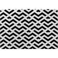 Benjamin Tate Design Black & White Geometric Rug in Natural | Size: Large