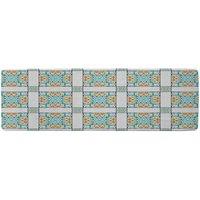 Benjamin Tate Design Colorful Seamless Textile Design Runner Rug in Natural | Size: 67 cm x 230 cm