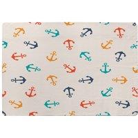 Benjamin Tate Design Multi Coloured Anchors Rug in Natural | Size: Large