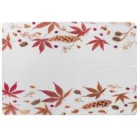 Benjamin Tate Design Autumn Leaves Half Border Rug in Natural | Size: Large