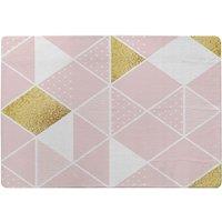 Benjamin Tate Design Pink & Gold Geometric Rug in Natural | Size: Large