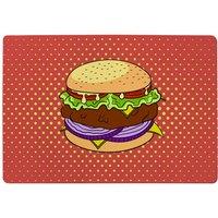 Benjamin Tate Design The Pop Art Illustration Of Burger Designer Rug in Natural | Size: Large