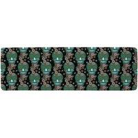 Benjamin Tate Design Embroidery Colorful Simplified Ethnic Flowers & Skull Pattern Runner Rug in Natural | Size: 67 cm x 230 cm