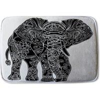 Benjamin Tate Design Elephant Silhouette Designer Bathmat in Black