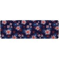 Benjamin Tate Design Red White & Blue Flower Print Runner Rug in Natural | Size: 67 cm x 230 cm
