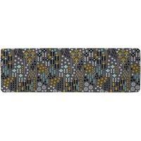 Benjamin Tate Design Flower Print Runner Rug in Natural | Size: 67 cm x 230 cm
