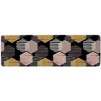 Benjamin Tate Design Yellow White & Pink Hexagons Runner Rug in Natural | Size: 67 cm x 230 cm