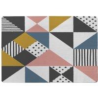 Benjamin Tate Design Coloured Geometric Pattern Rug in Natural | Size: Large