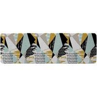 Benjamin Tate Design Geometric Shapes & Brush Strokes Runner Rug in Natural | Size: 67 cm x 230 cm