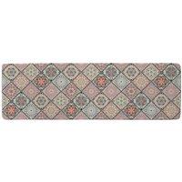 Benjamin Tate Design Luxury Oriental Tile Runner Rug in Natural | Size: 67 cm x 230 cm