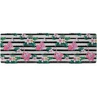 Benjamin Tate Design Floral Flamingos Runner Rug in Natural | Size: 67 cm x 230 cm