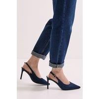 Dorothy Perkins Women's Dasha Sling Back High Stiletto Court Shoes in Navy | Size: 8