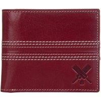 Mala leather Men's Edgbaston Cricket Leather RFID Bifold Wallet in Dark Red