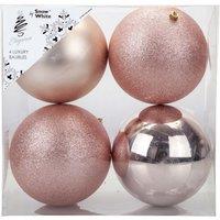 VFM e-Store Christmas Baubles Pack of 3- 12cm in Pink