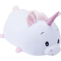 VFM e-Store Pink Roly Poly Unicorn 40cm Large Cute Plush Toy Oh So Soft in White