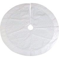 VFM e-Store Christmas Sequin Plush Tree Skirt in White