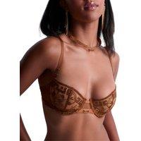 Aubade Women's Rules of Attraction Half Cup Bra in Brown | Size: 32E