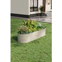 2.4x0.8m Galvanized Steel Raised Garden Bed,White