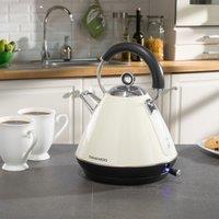 Daewoo Kensington Collection' Pyramid Retro Kettle 1.7 Litre 300W Rapid Boil in Cream