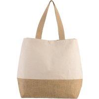 Kimood Canvas & Jute Shopper Bag in Natural