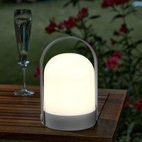 mysmartbuy VersaLight Warm White Lantern with Handle - Timer Function & Steady-On Mode - Battery Powered in Silver | Size: 8 inches