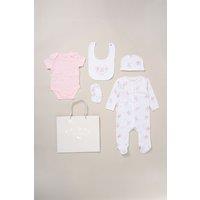 Rock a Bye Baby Girl's Cotton 5-Piece Baby Gift Set in Baby Pink | Size: 3-6 m