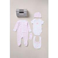 Rock a Bye Baby Girl's Cotton 5-Piece Baby Gift Set in Pink | Size: 3-6 m