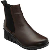 Lotus Women's Brown Leather 'Dresden' Wedge Ankle Boots | Size: 6.5