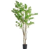 Living and Home 1.8m Artificial Fuchsia Tree Potted Plant Home Decor for Living Room, Hallway & Office in Green