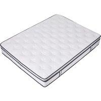 Living and Home Ergonomic Quilted Wavy Mattress for Deep Sleep in White | Size: Single