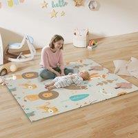 AIYAPLAY Baby Play Mat, Double Sided Crawling Mat, Animal Theme
