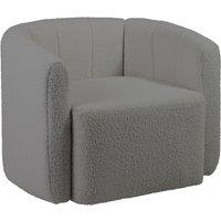Gymax Swivel Barrel Chair Upholstered Sherpa Accent Chair Pumpkin Shaped in White