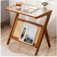 H&O Direct Small Bamboo End Table in Brown