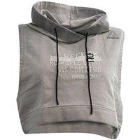 Reebok Women's Combat Glory Grey Cropped Printed Hoodie | Size: Large
