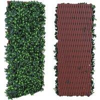 Novecrafto Expanding Trellis With Artificial Leaves - Garden Privacy Screen in Green